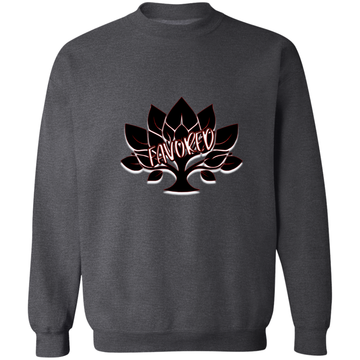 Red Favored Gildan Crewneck Pullover Sweatshirt
