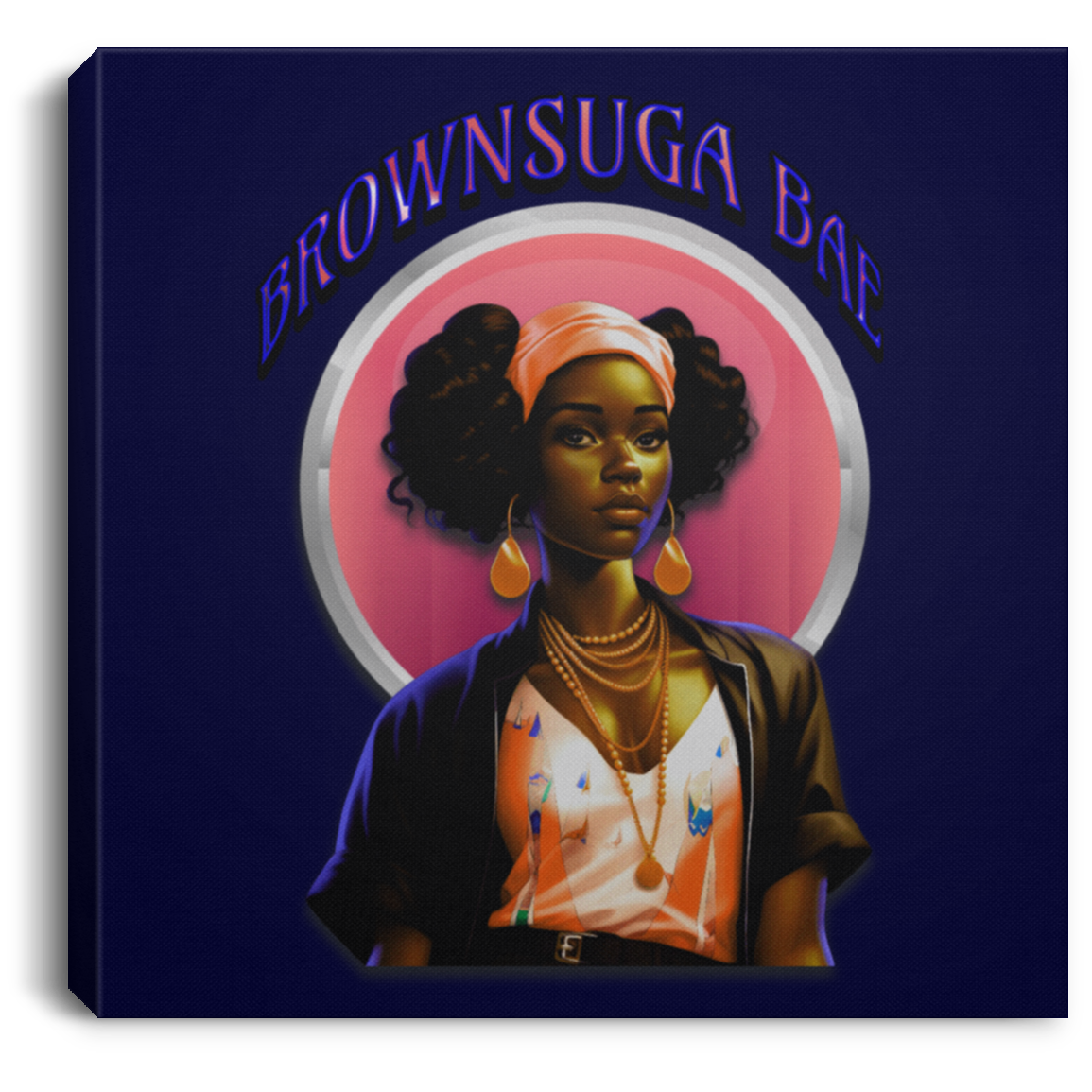 BrownSuga Bae Square Canvas .75in Frame