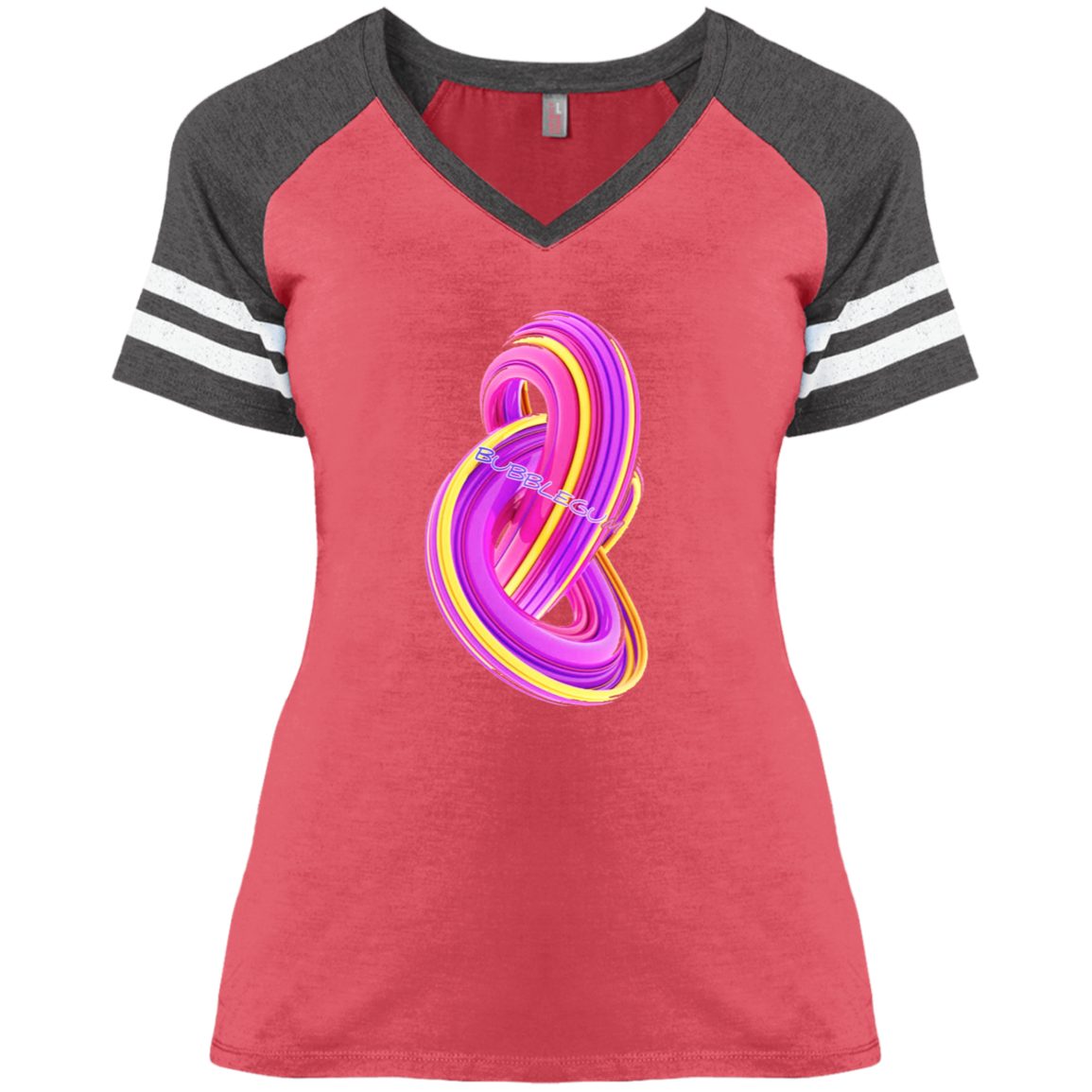 BubbleGum Ladies' Game V-Neck T-Shirt