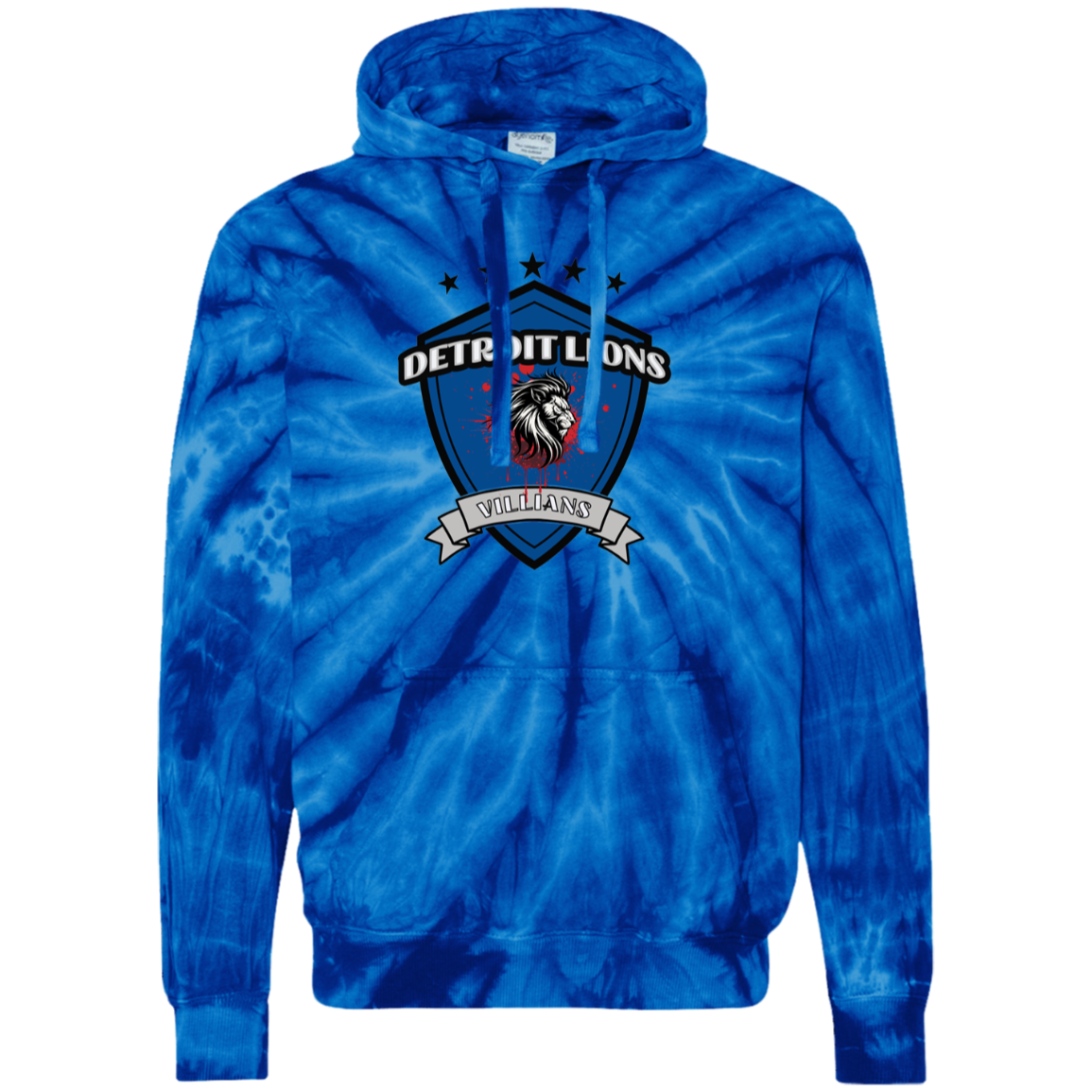 Detroit Lions Vilain Unisex Tie-Dyed Pullover Hoodie