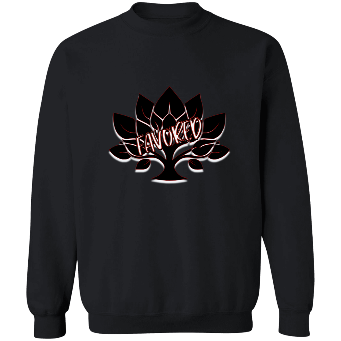 Red Favored Gildan Crewneck Pullover Sweatshirt