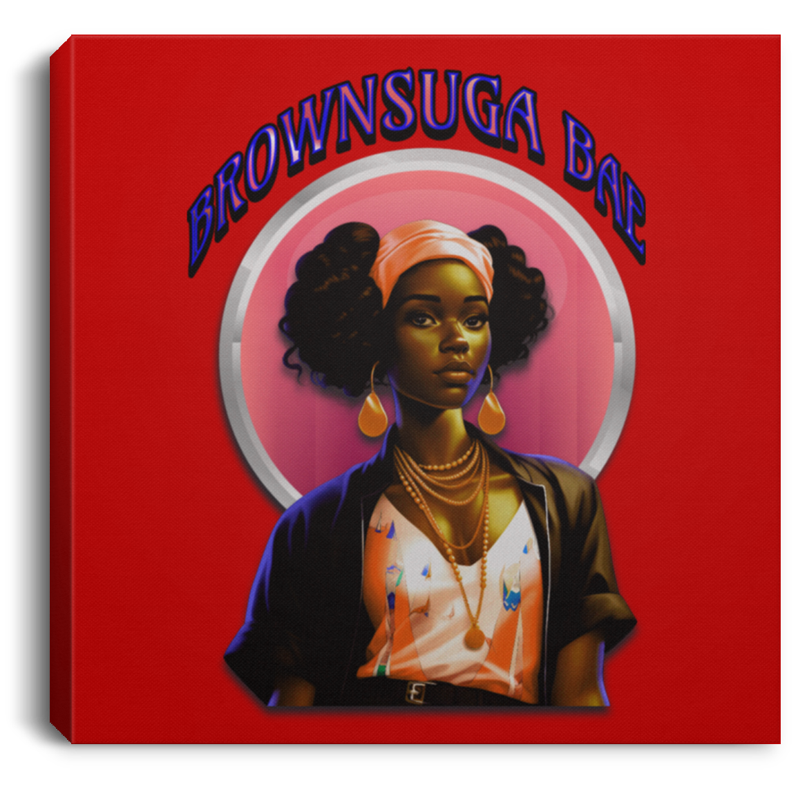 BrownSuga Bae Square Canvas .75in Frame