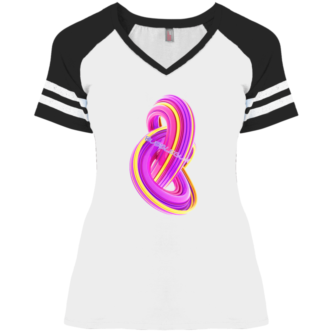 BubbleGum Ladies' Game V-Neck T-Shirt