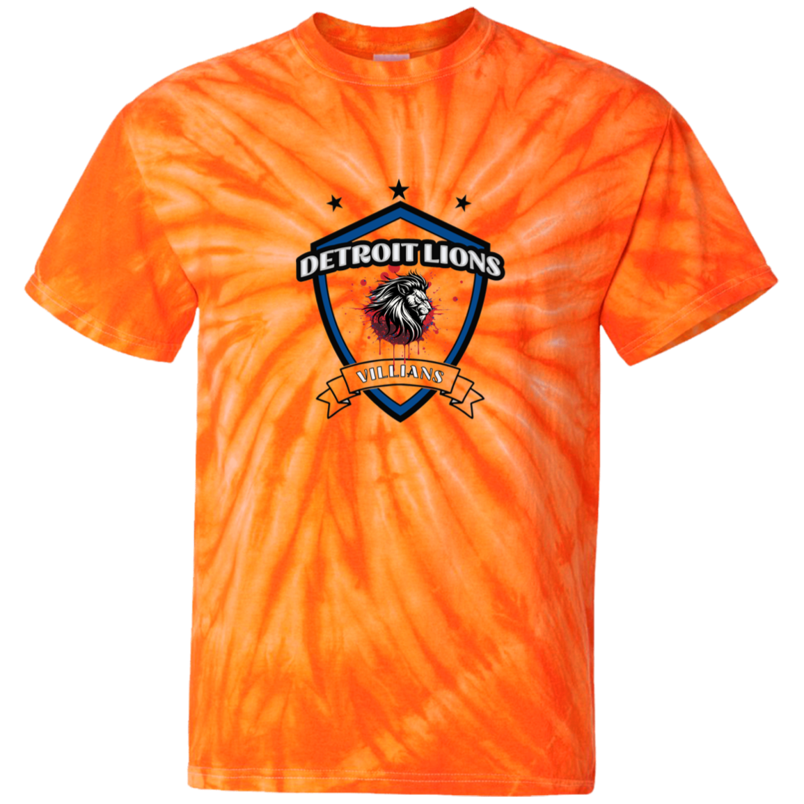 Detroit Lions Villian 100% Cotton Tie Dye T-Shirt