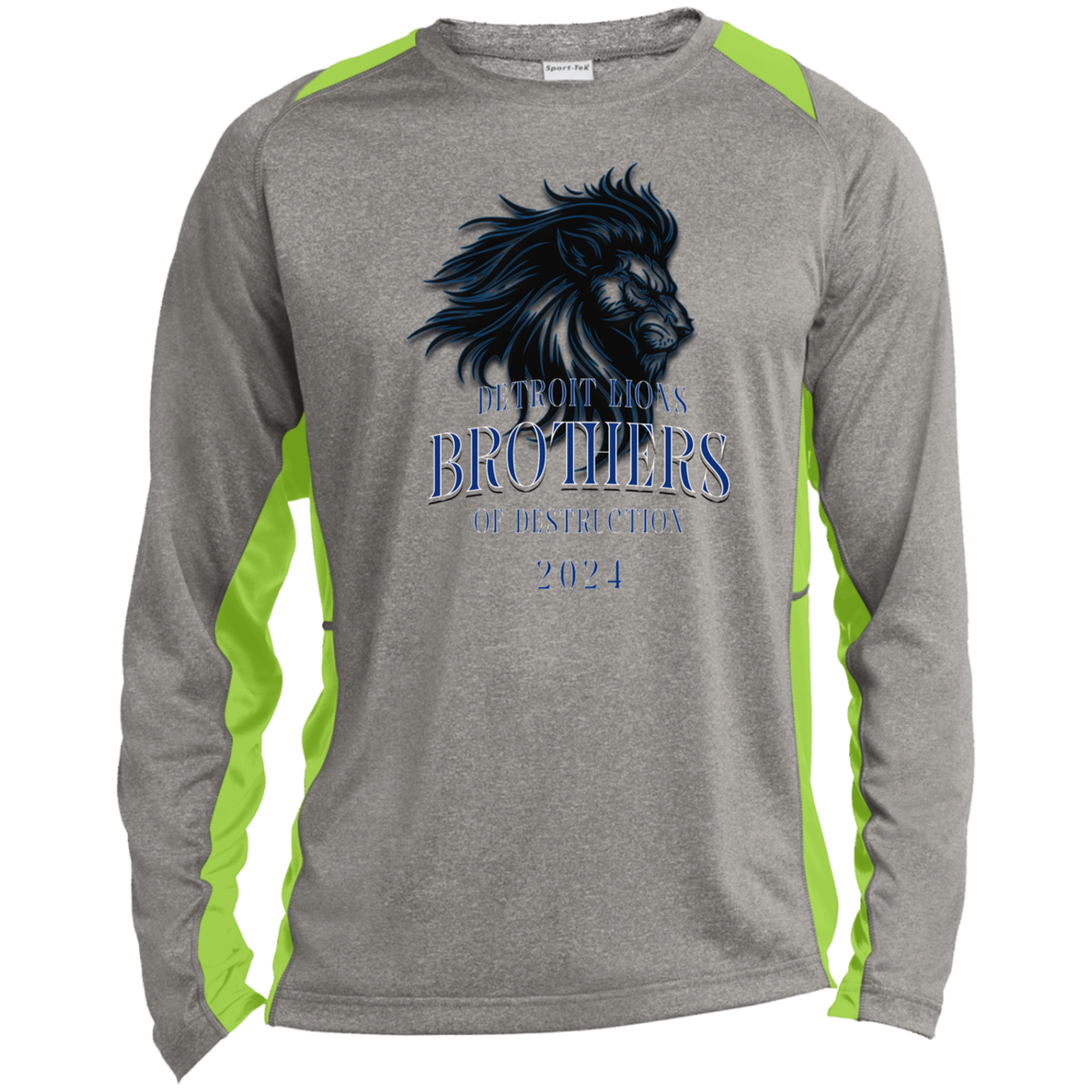 Detroit Lions Brothers of Destruction Long Sleeve Heather Colorblock Performance Tee