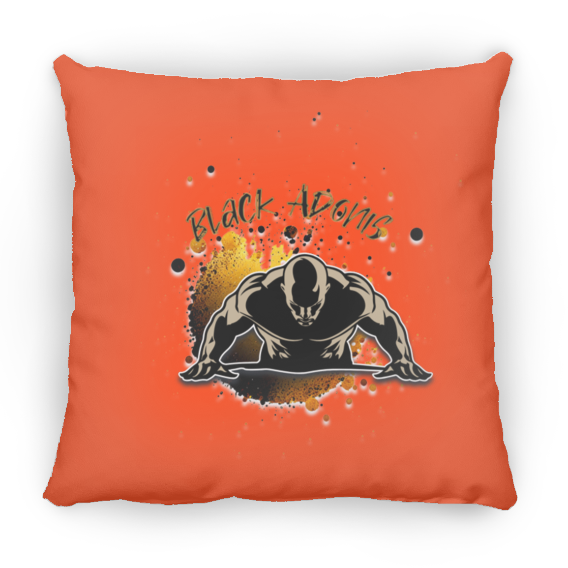 Black Adonis Large Square Pillow