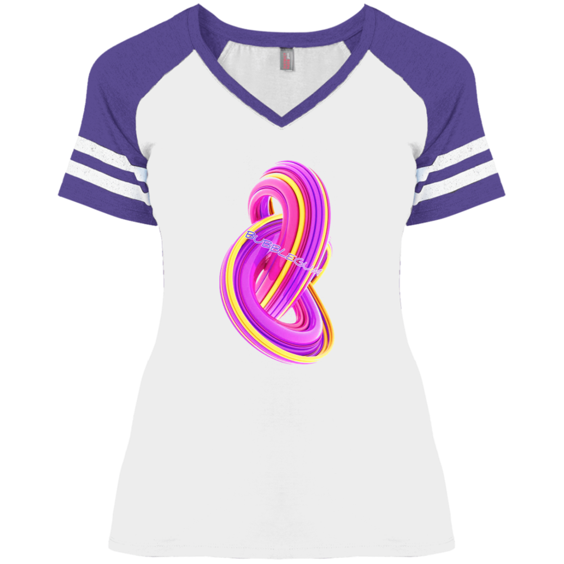 BubbleGum Ladies' Game V-Neck T-Shirt