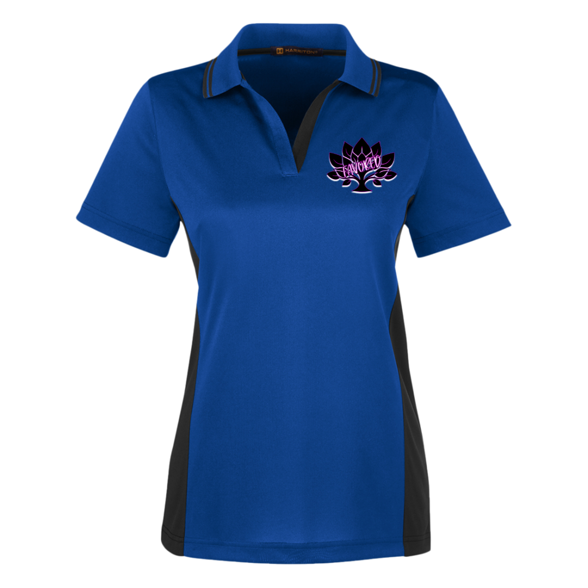 Favored Pink Harriton Women's Colorblock Polo