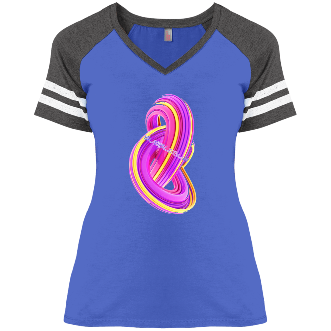 BubbleGum Ladies' Game V-Neck T-Shirt
