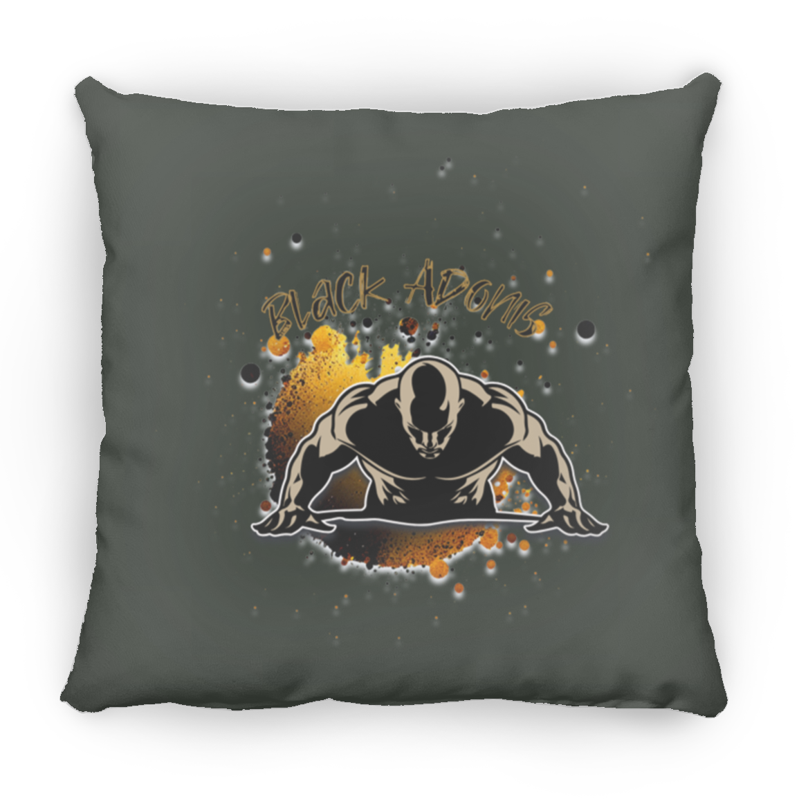 Black Adonis Large Square Pillow