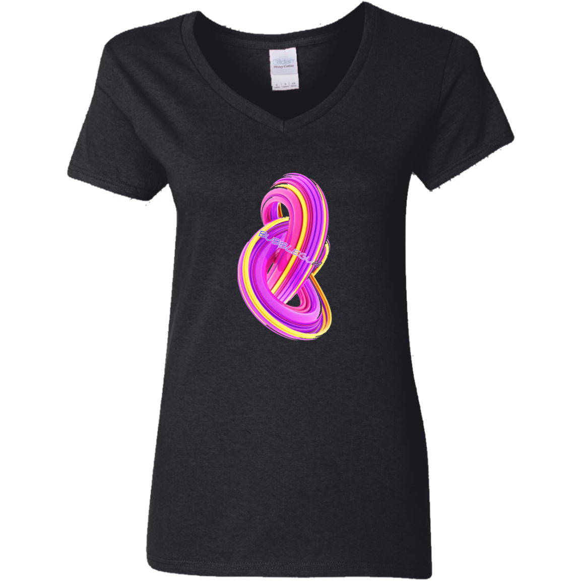 BubbleGum Ladies' 5.3 oz. V-Neck T-Shirt