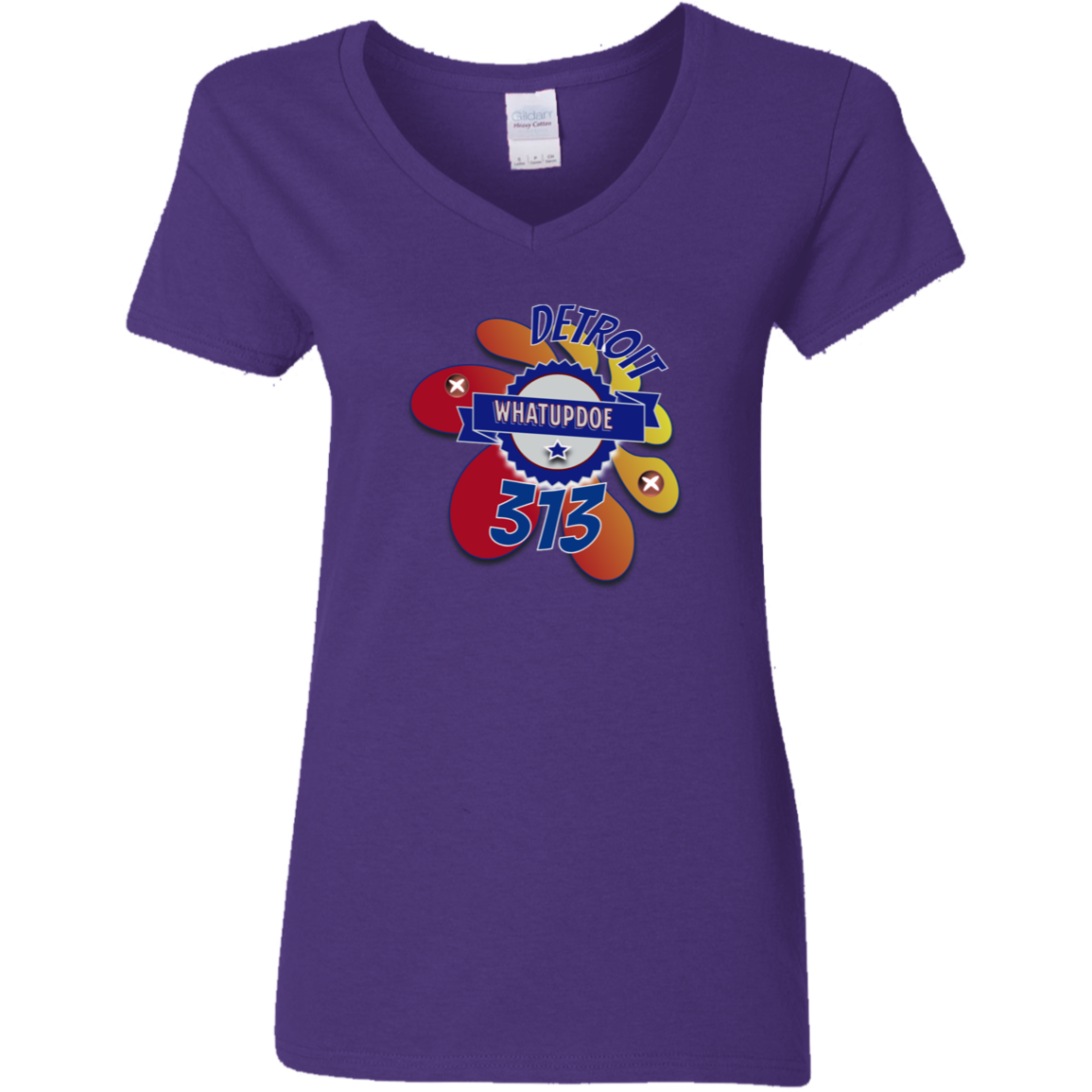 Detroit Whatupdoe 313 Ladies' 5.3 oz. V-Neck T-Shirt