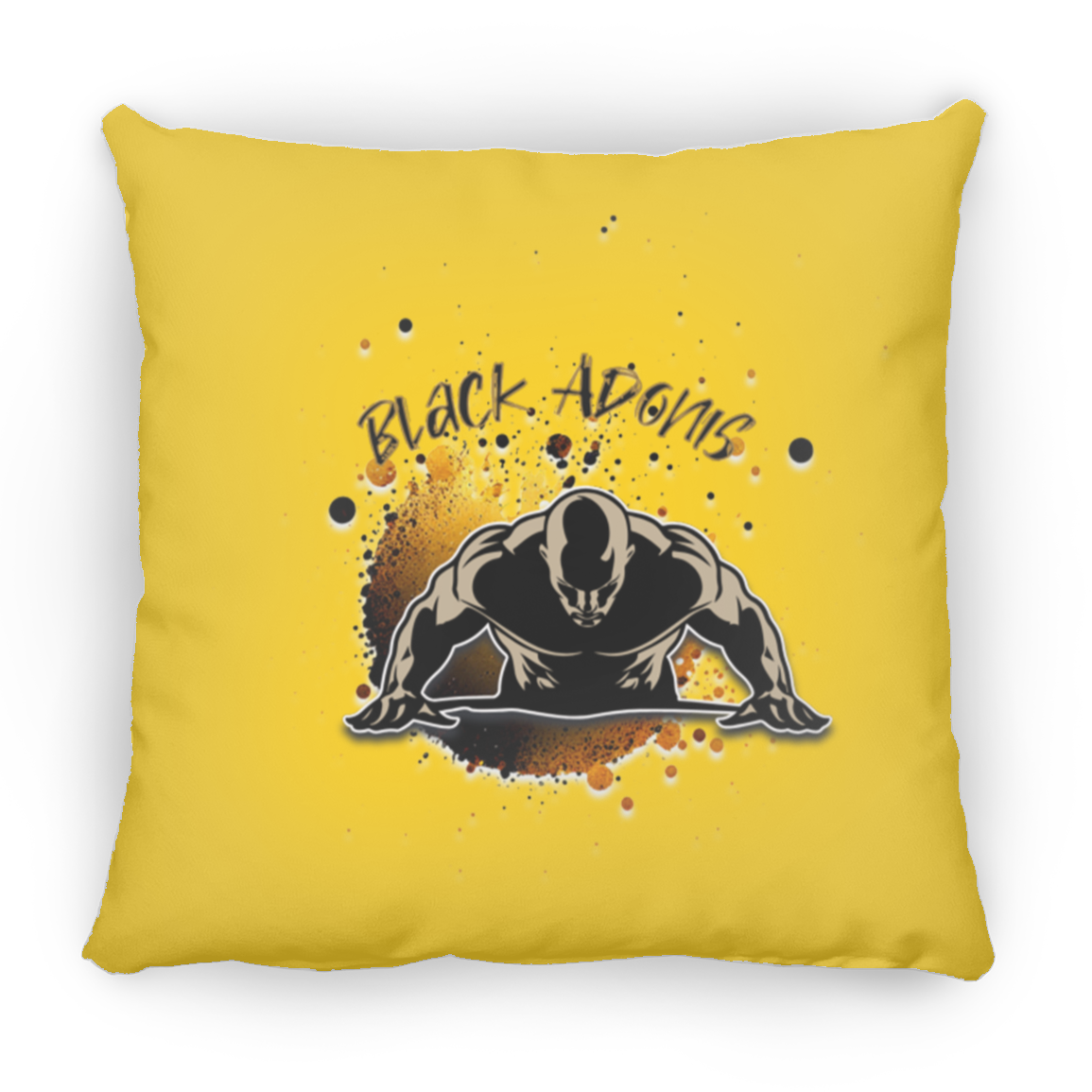 Black Adonis Large Square Pillow