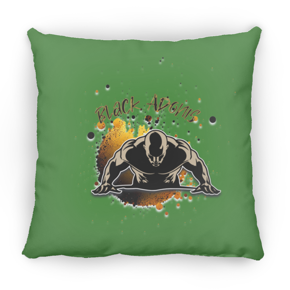 Black Adonis Large Square Pillow