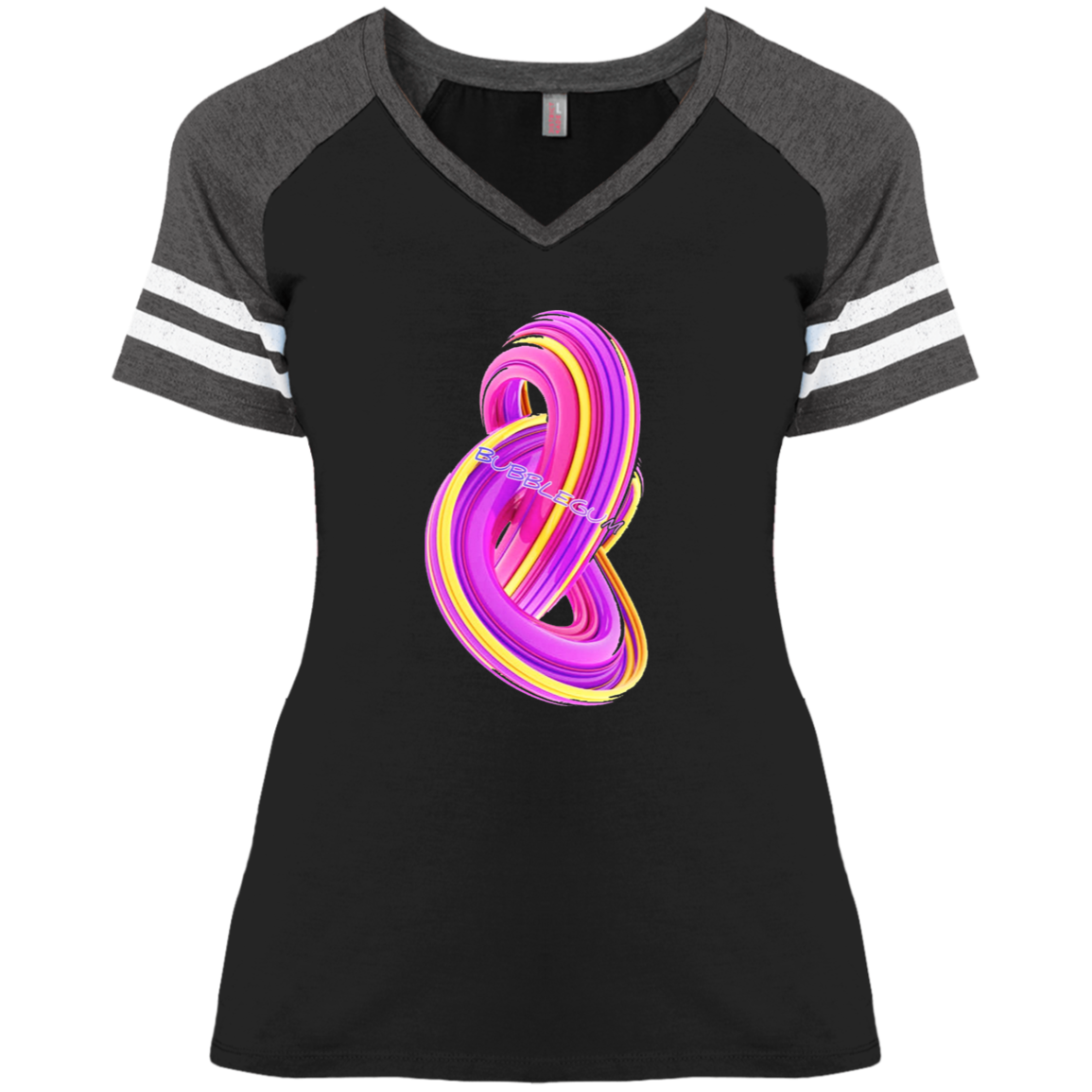 BubbleGum Ladies' Game V-Neck T-Shirt