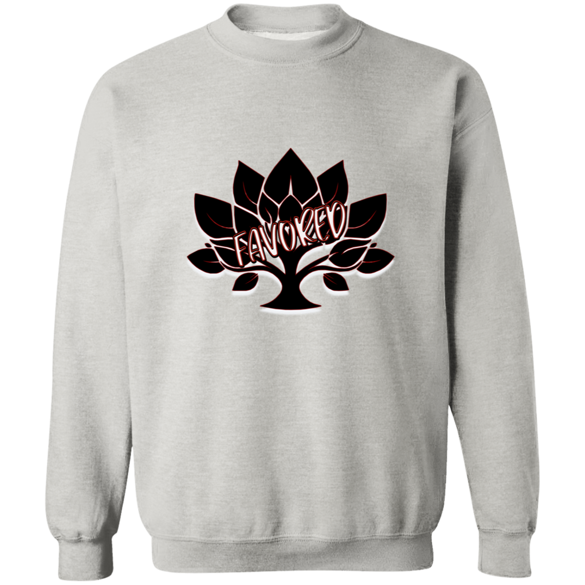 Red Favored Gildan Crewneck Pullover Sweatshirt