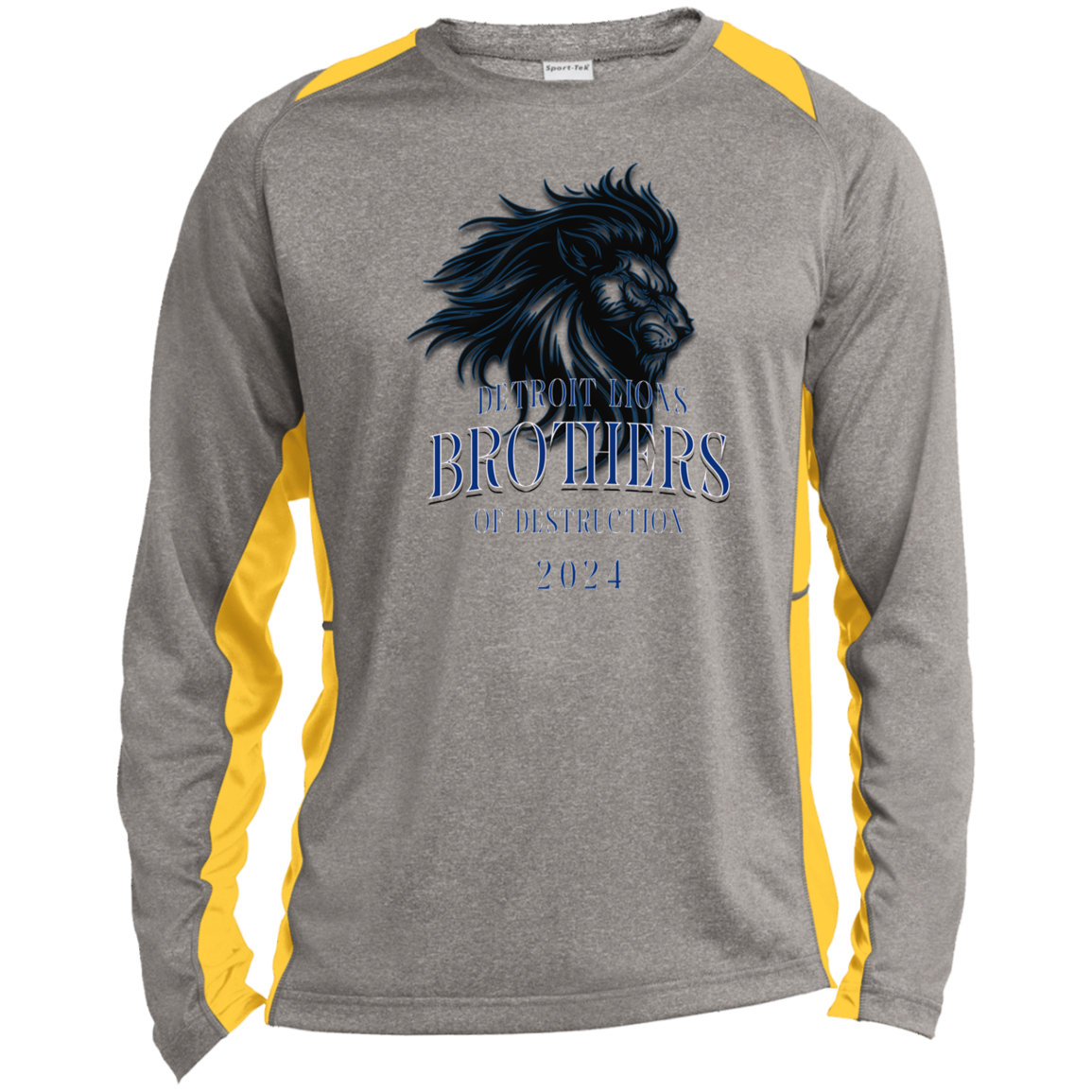 Detroit Lions Brothers of Destruction Long Sleeve Heather Colorblock Performance Tee