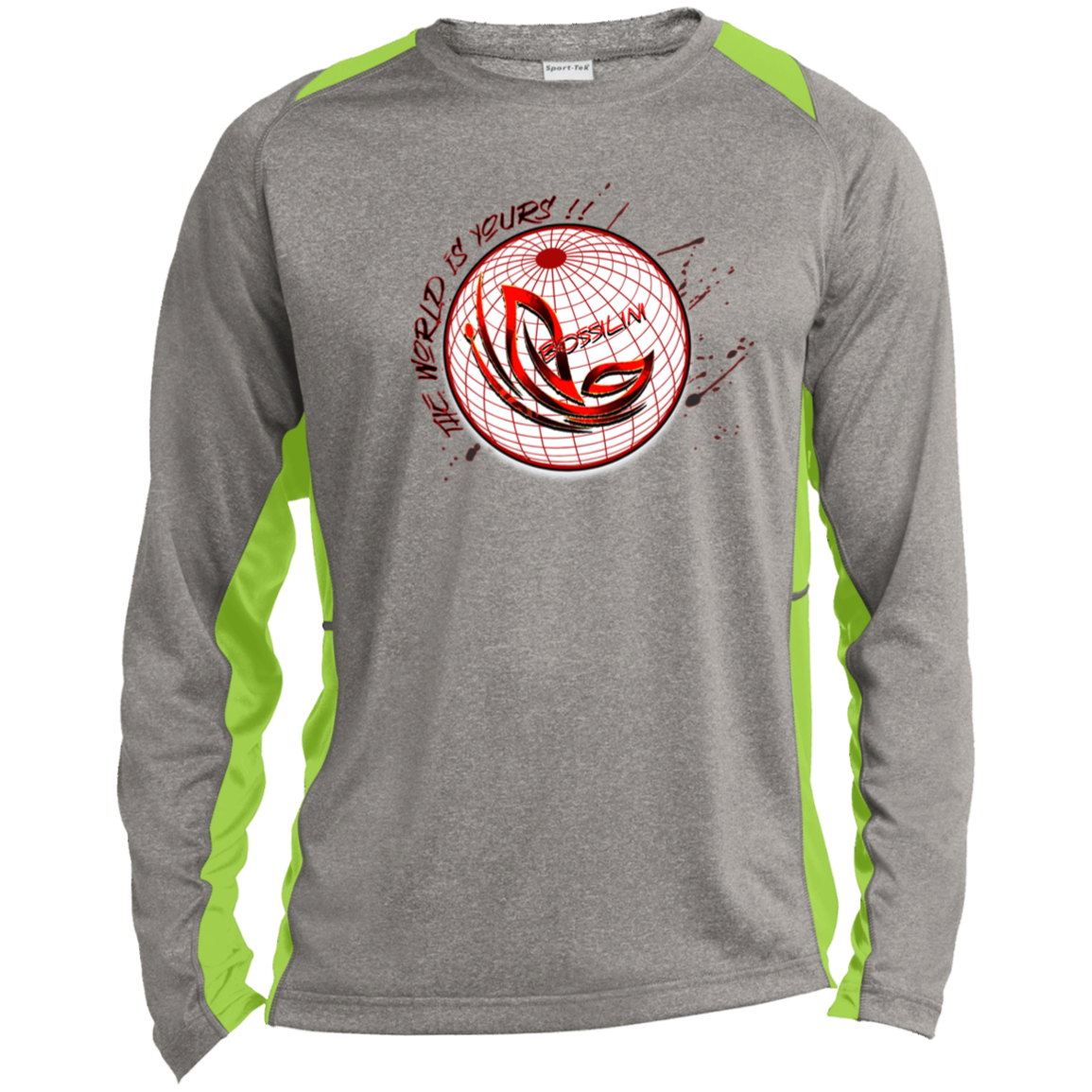 Bossilini Long Sleeve Heather Colorblock Performance Tee