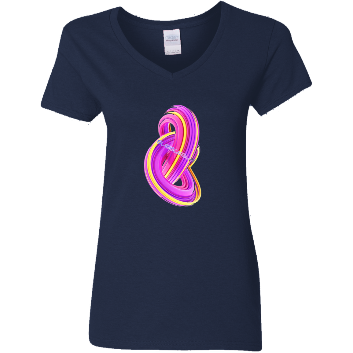 BubbleGum Ladies' 5.3 oz. V-Neck T-Shirt