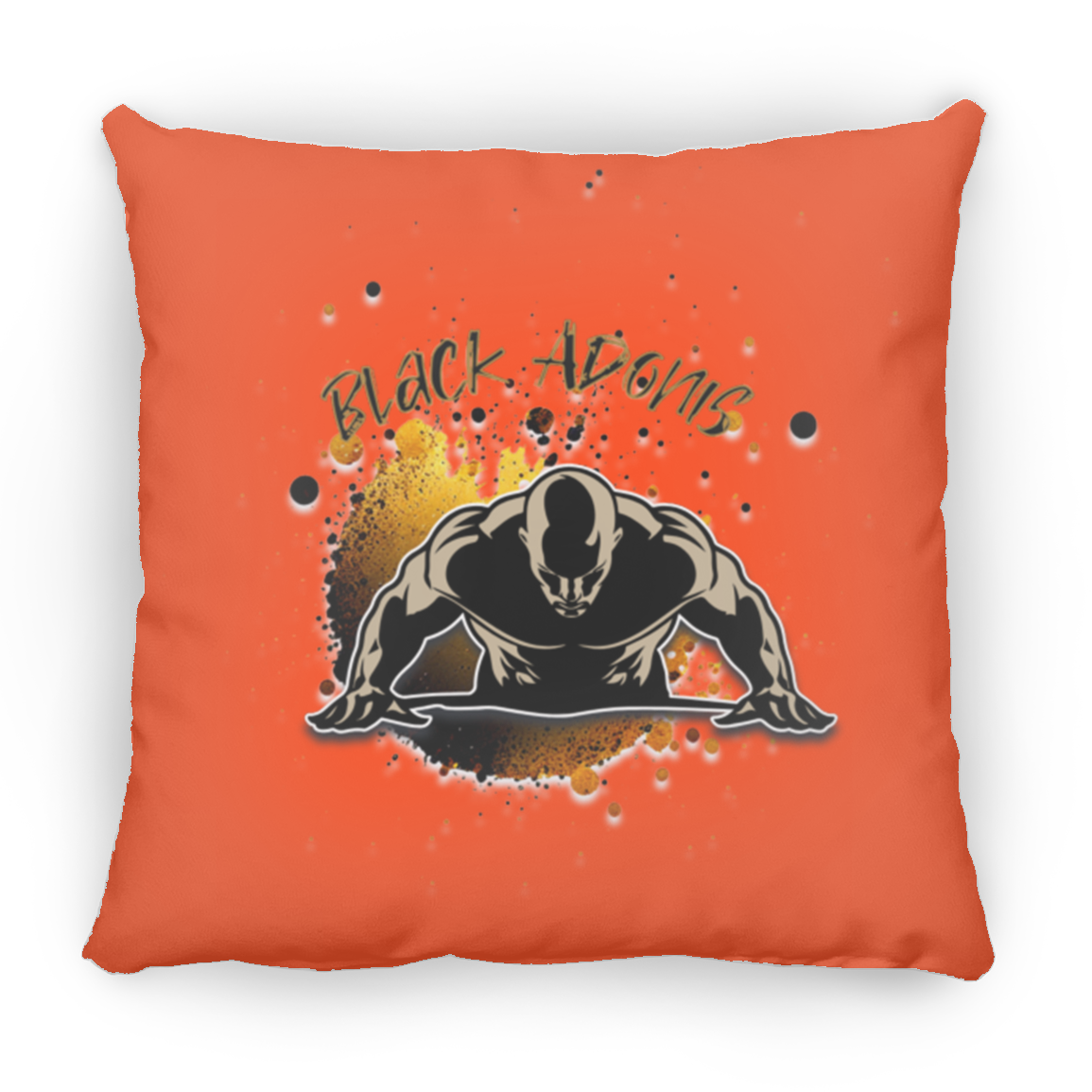 Black Adonis Small Square Pillow