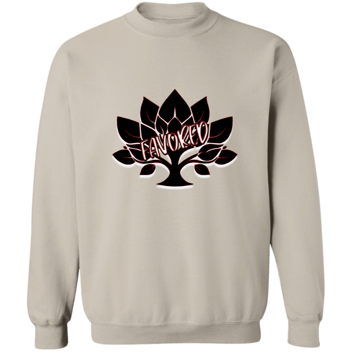 Red Favored Gildan Crewneck Pullover Sweatshirt