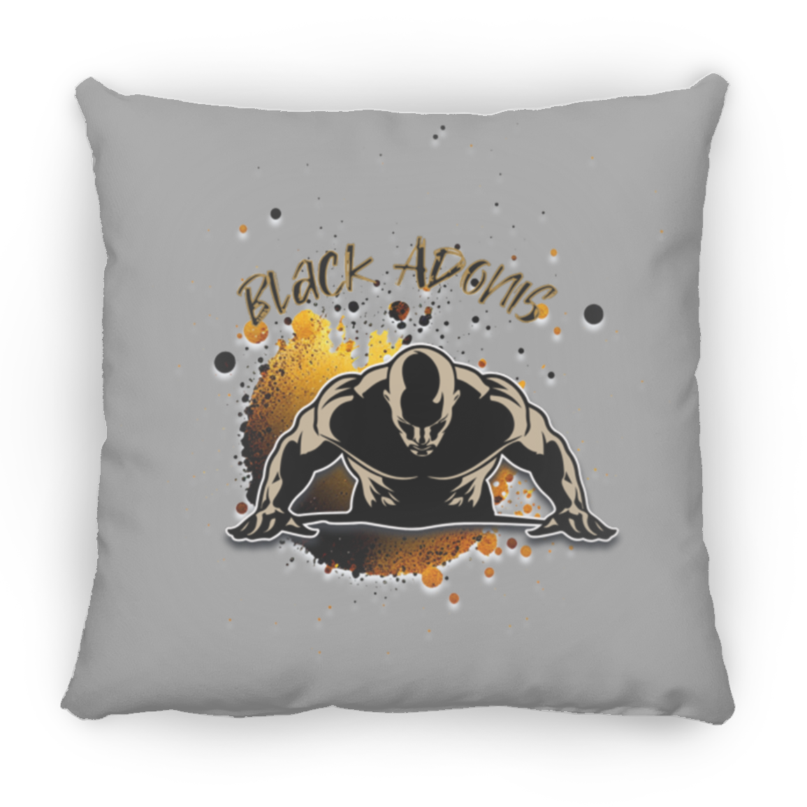 Black Adonis Small Square Pillow