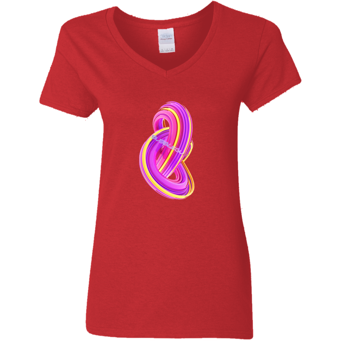 BubbleGum Ladies' 5.3 oz. V-Neck T-Shirt