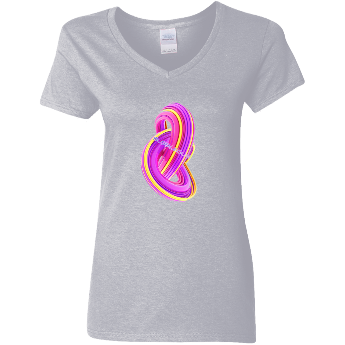 BubbleGum Ladies' 5.3 oz. V-Neck T-Shirt