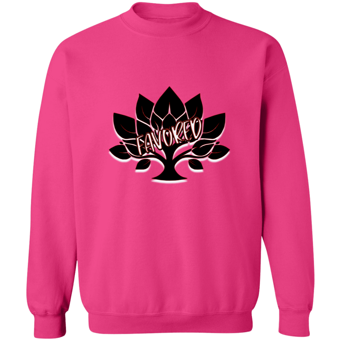 Red Favored Gildan Crewneck Pullover Sweatshirt
