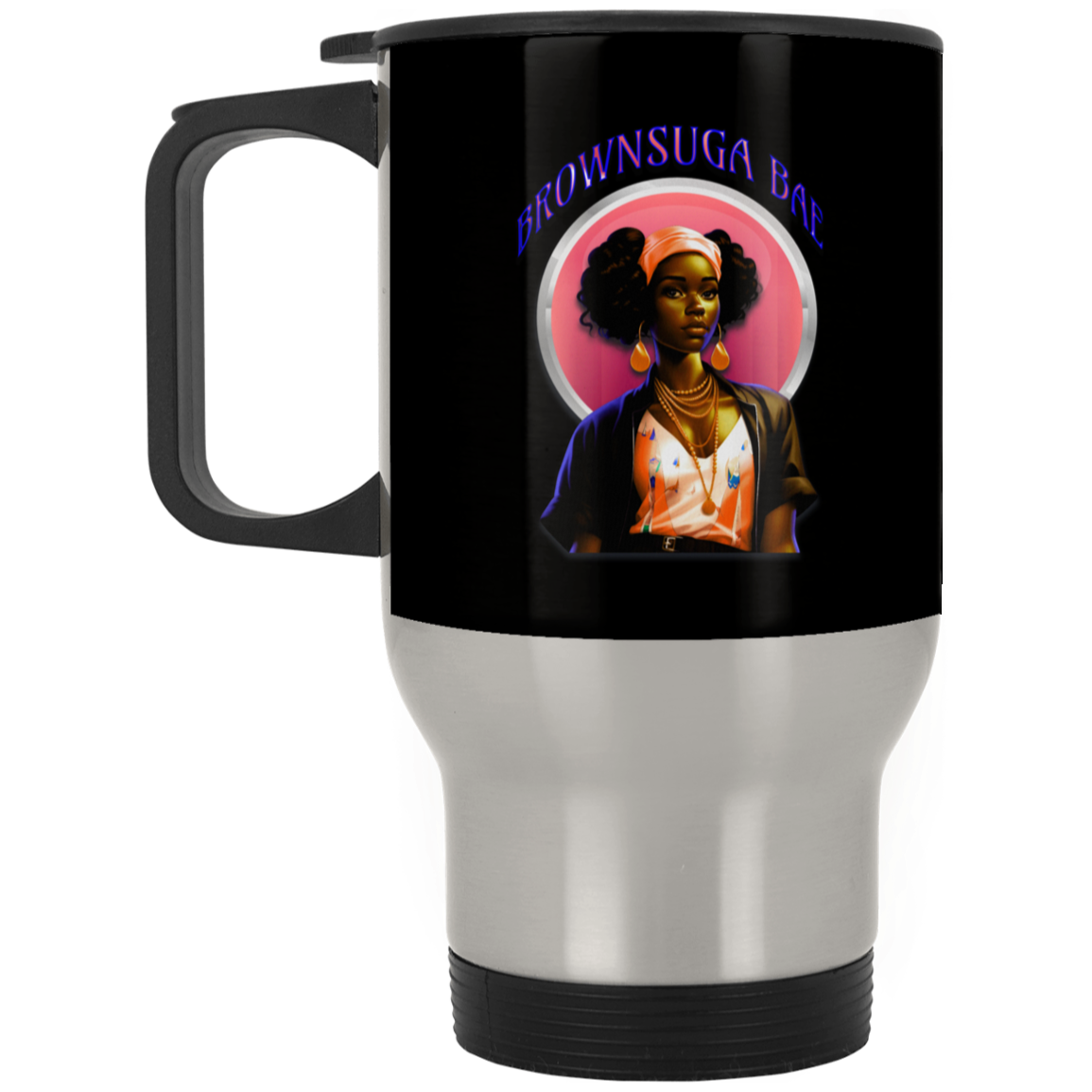 BrownSuga Bae Silver Stainless Travel Mug