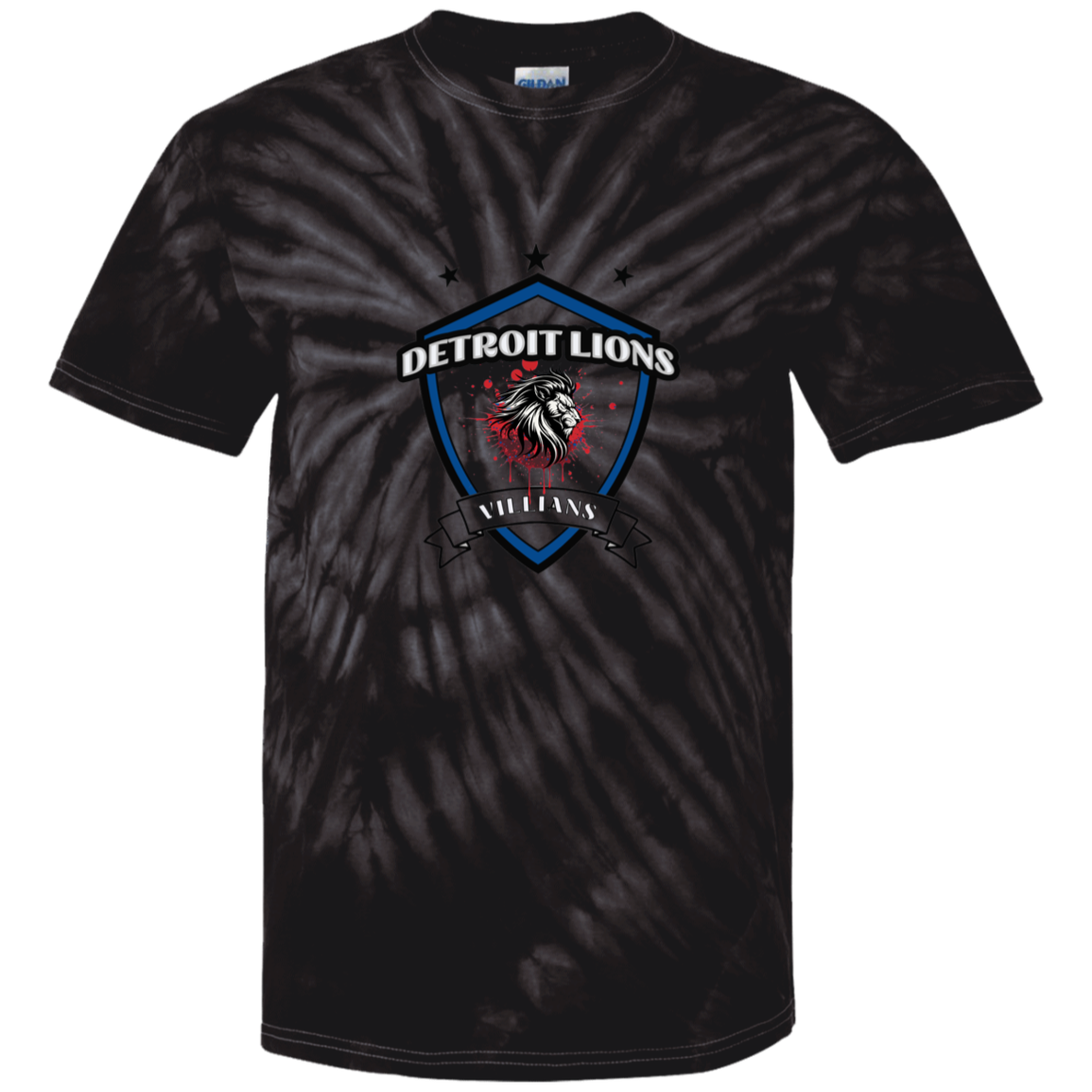 Detroit Lions Villian 100% Cotton Tie Dye T-Shirt