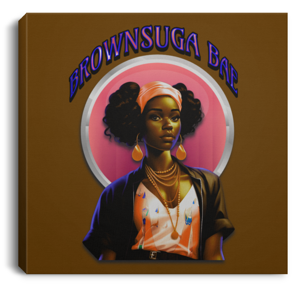 BrownSuga Bae Square Canvas .75in Frame