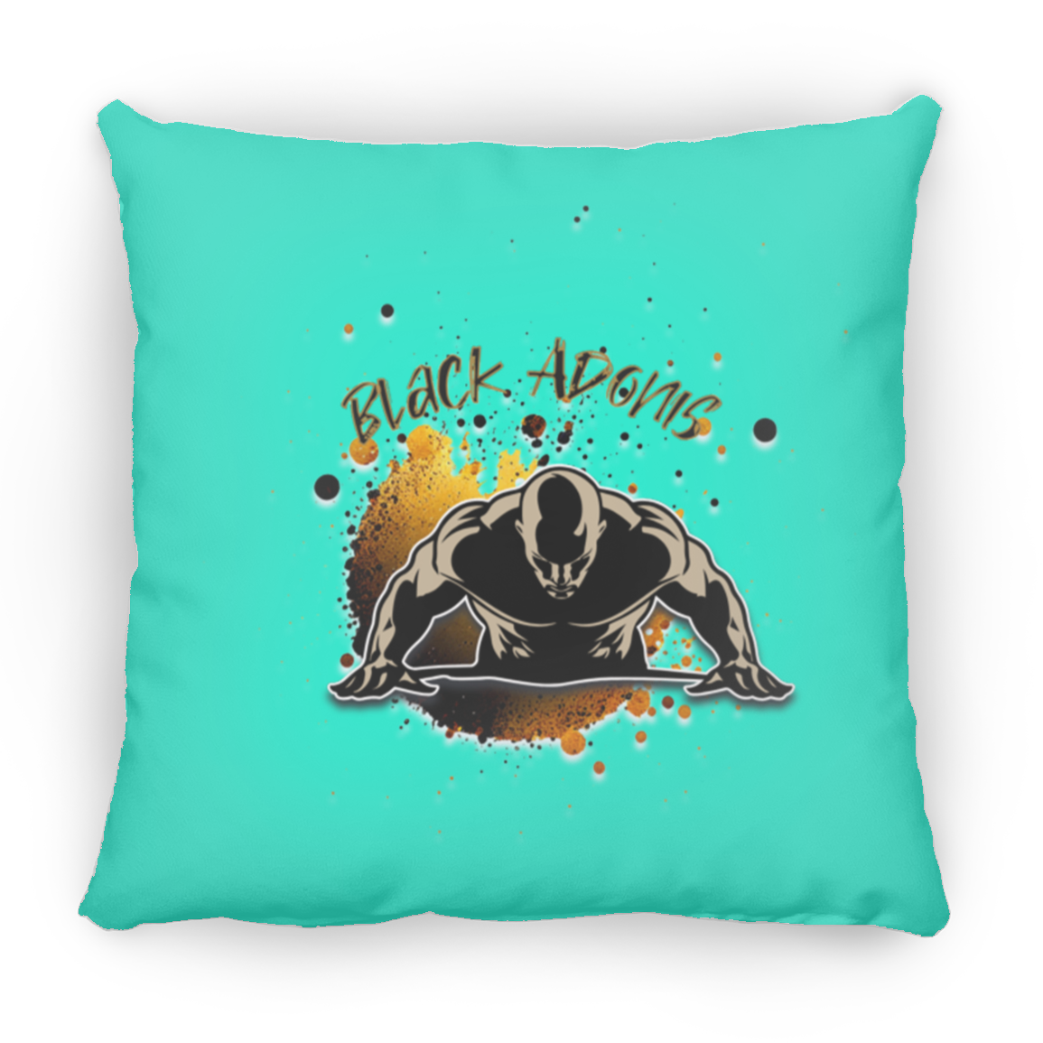 Black Adonis Large Square Pillow