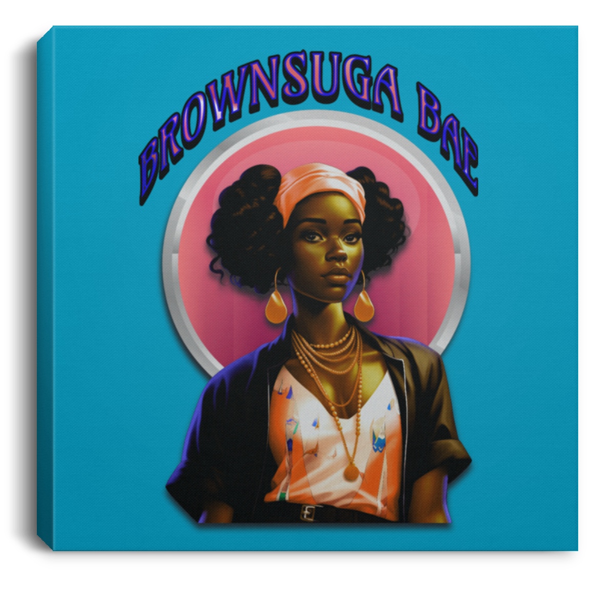 BrownSuga Bae Square Canvas .75in Frame