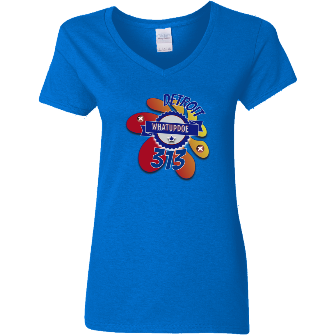 Detroit Whatupdoe 313 Ladies' 5.3 oz. V-Neck T-Shirt