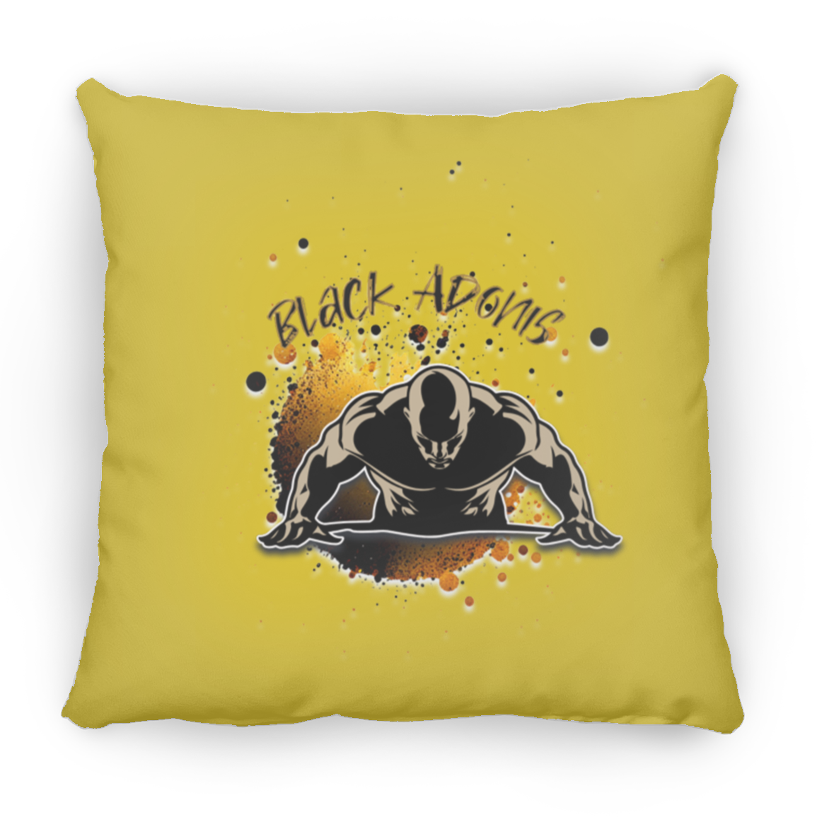 Black Adonis Large Square Pillow