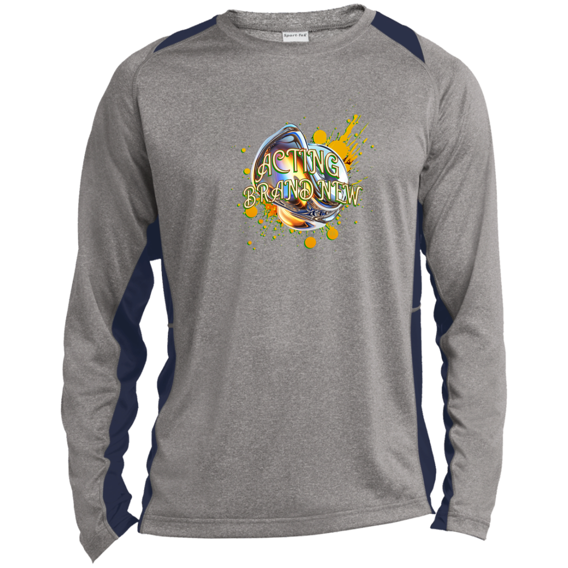 Acting Brand New Long Sleeve Heather Colorblock Performance Tee