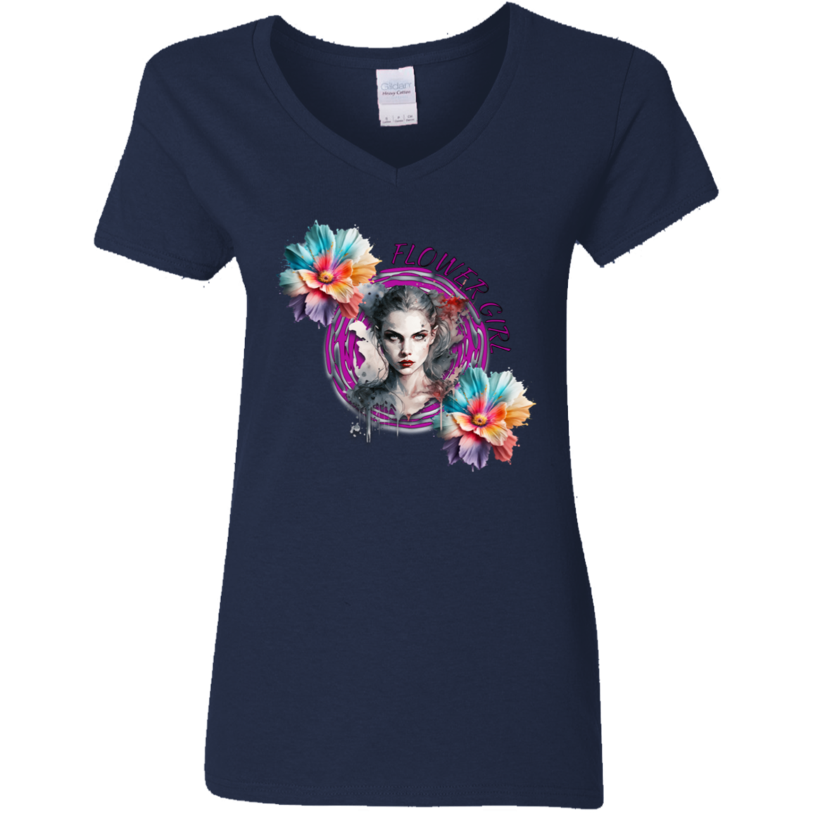 Flower Girl Ladies' 5.3 oz. V-Neck T-Shirt