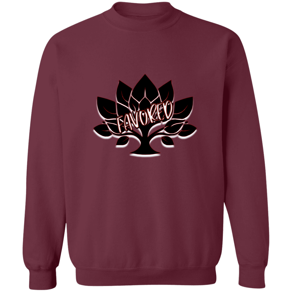 Red Favored Gildan Crewneck Pullover Sweatshirt