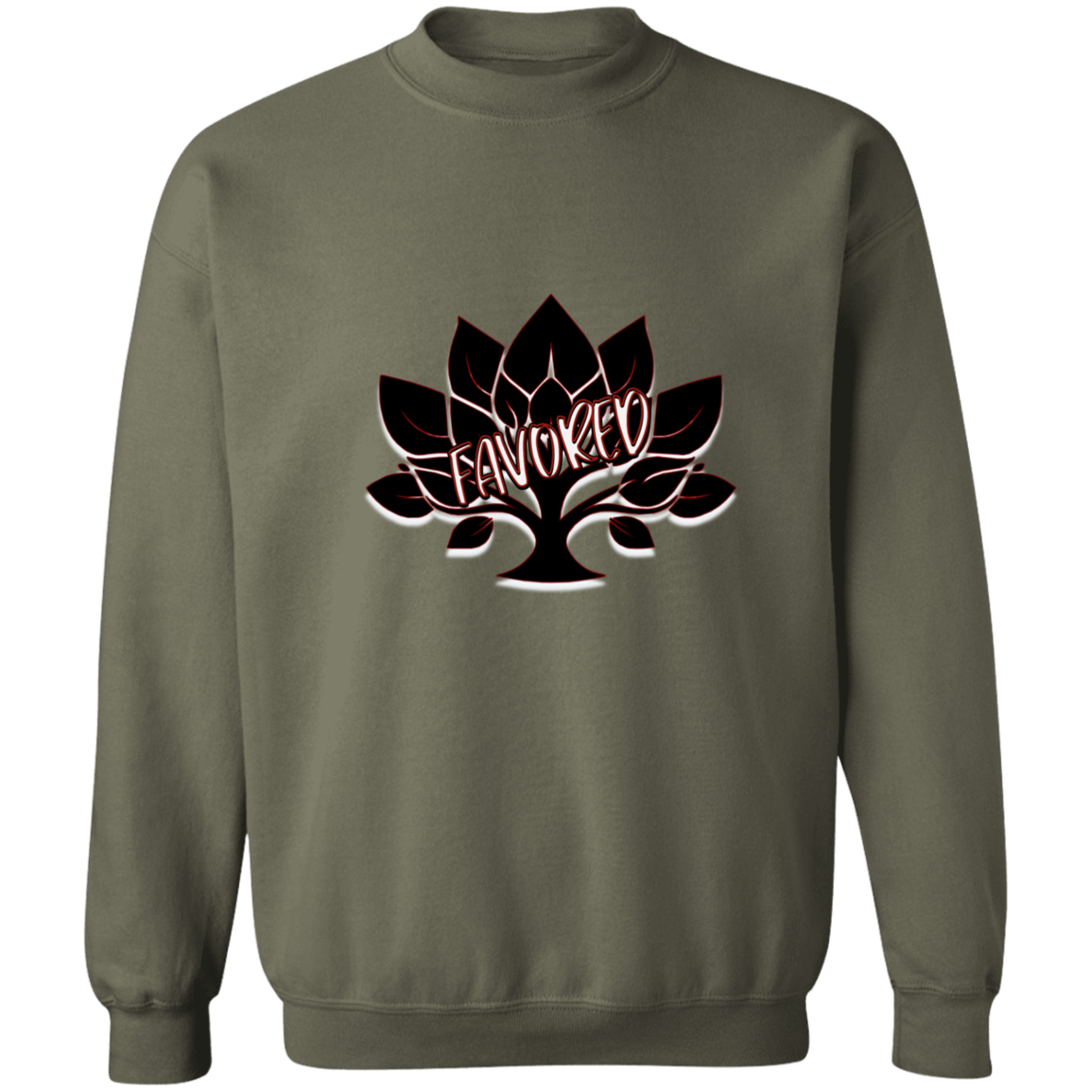 Red Favored Gildan Crewneck Pullover Sweatshirt