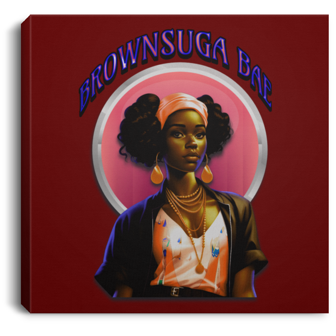BrownSuga Bae Square Canvas .75in Frame