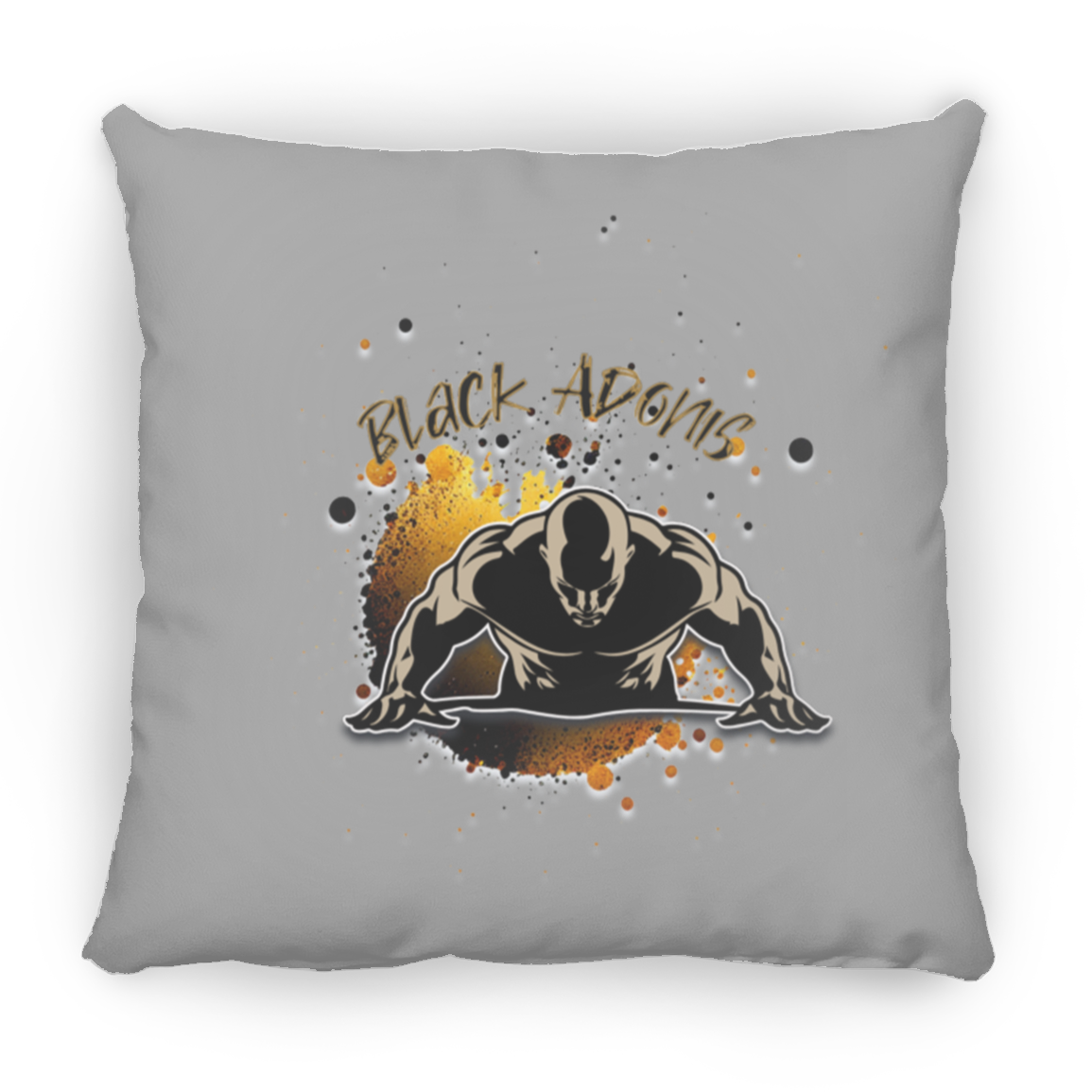Black Adonis Large Square Pillow