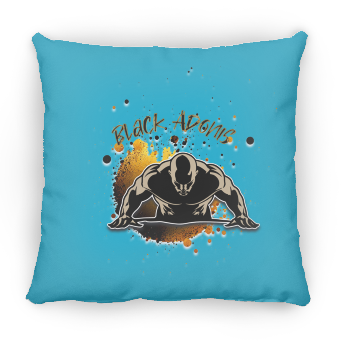 Black Adonis Large Square Pillow