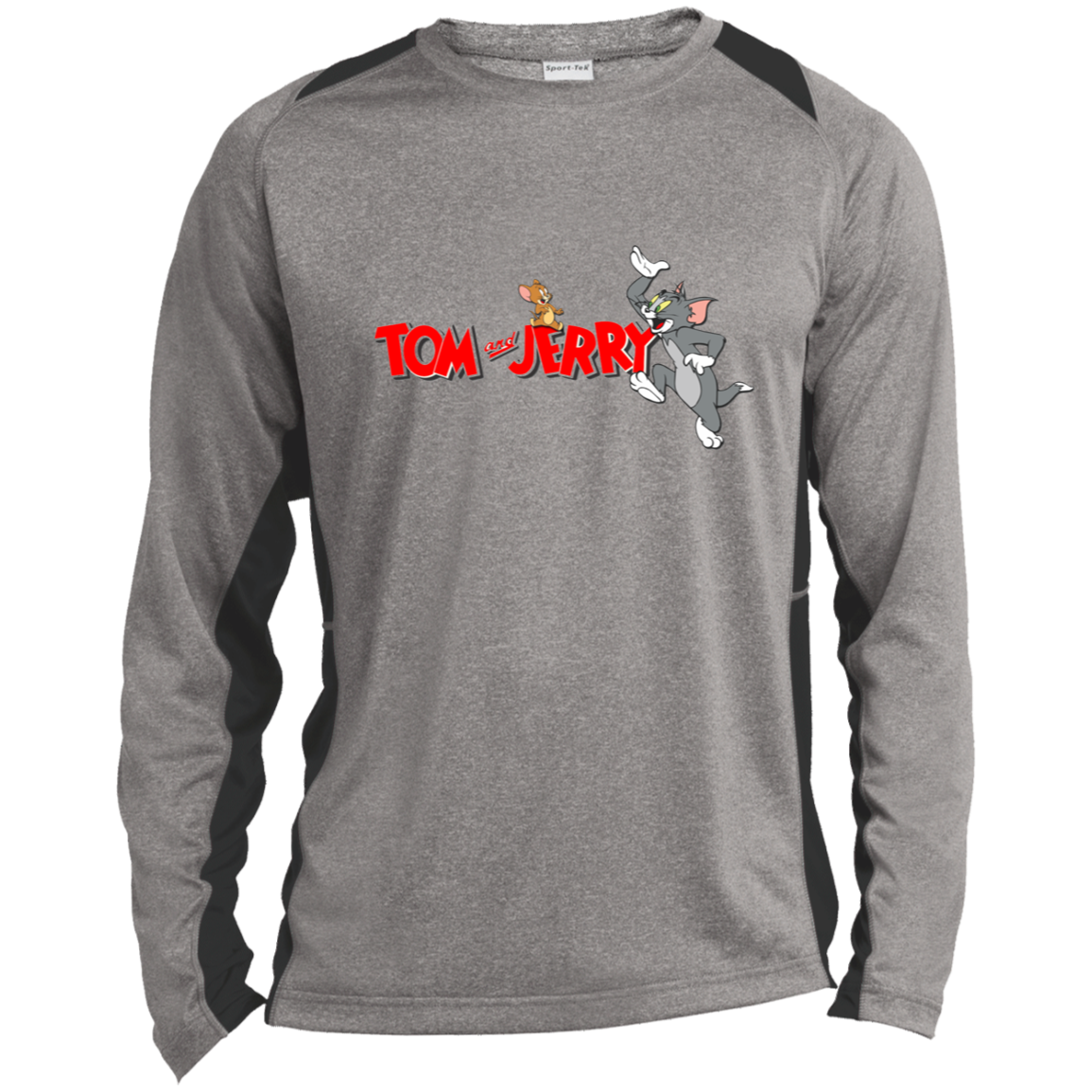 Tom and Jerry Long Sleeve Heather Colorblock Performance Tee