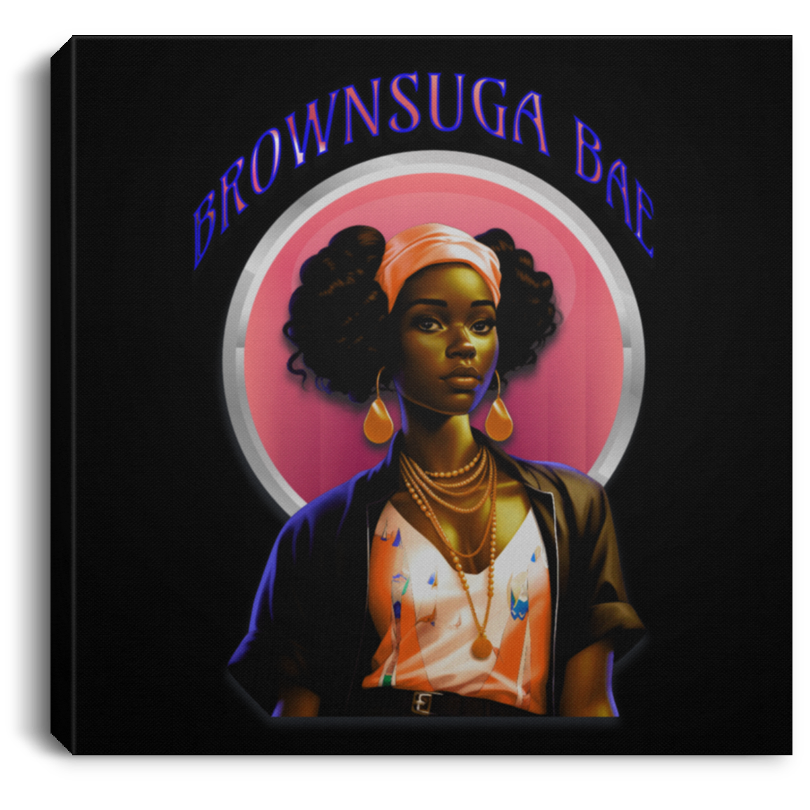 BrownSuga Bae Square Canvas .75in Frame