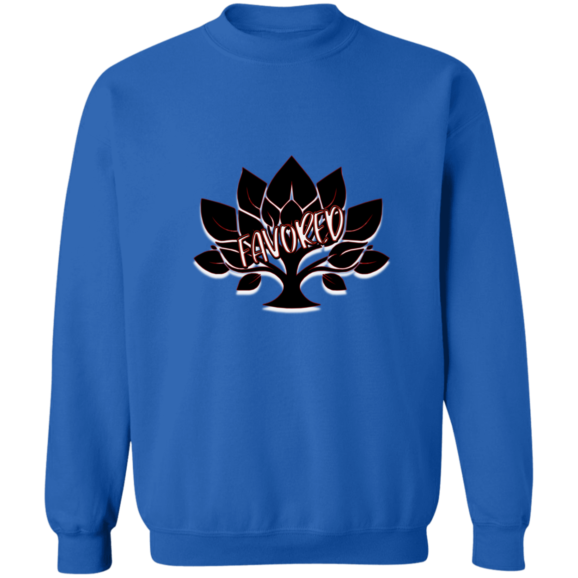 Red Favored Gildan Crewneck Pullover Sweatshirt