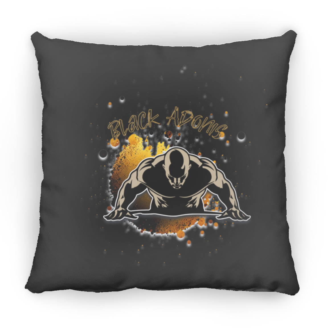 Black Adonis Large Square Pillow