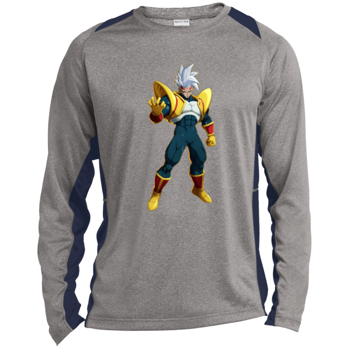 Baby Vegeta DBS Long Sleeve Heather Colorblock Performance Tee