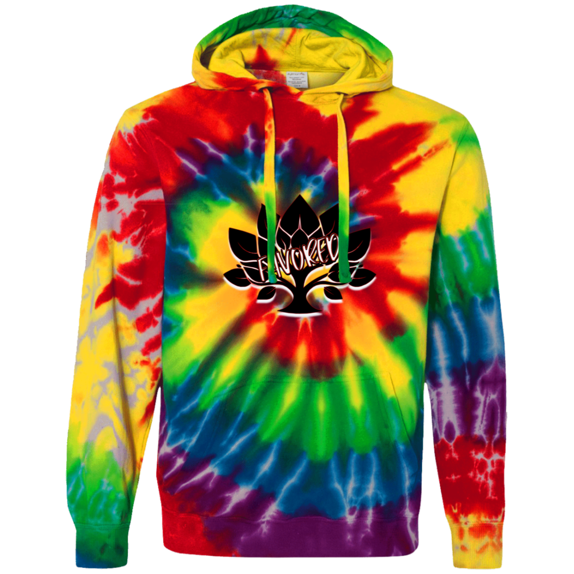 Red Favored Unisex Tie-Dyed Pullover Hoodie