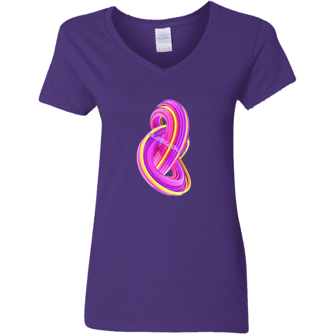 BubbleGum Ladies' 5.3 oz. V-Neck T-Shirt